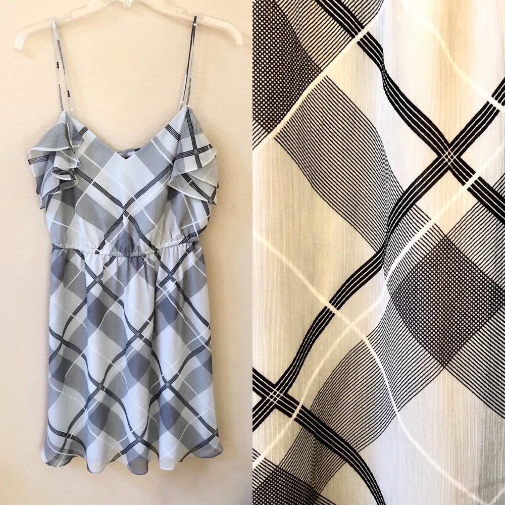 BCBG plaid chiffon dress